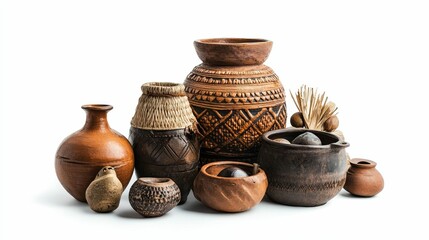 Collection of handcrafted, earthenware vessels.