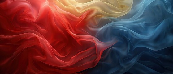 Obraz premium fabric in blue red and yellow tones background