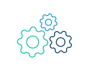 Editable stroke of gear icon. Gear or cogwheel outline symbol vector illustration