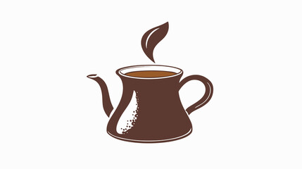 Obraz premium Coffee Cezve Vector Silhouette Isolated on White Background