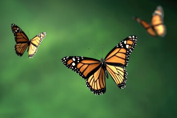 Naklejka premium A cluster of colorful butterflies soaring through the air