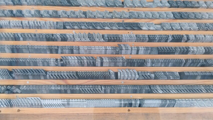 Composition tray with printing types for Printer machine