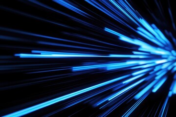 A bright blue light shines in the dark, great for use as a symbol or icon