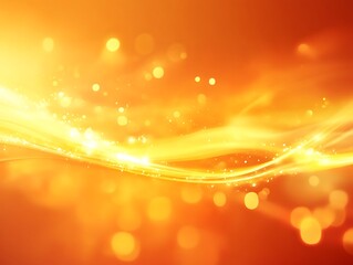 Radiant Golden Sunlight Abstract: Dynamic Composition with Glowing Lines and Vibrant Yellow Background, Exuding Warmth and Optimism