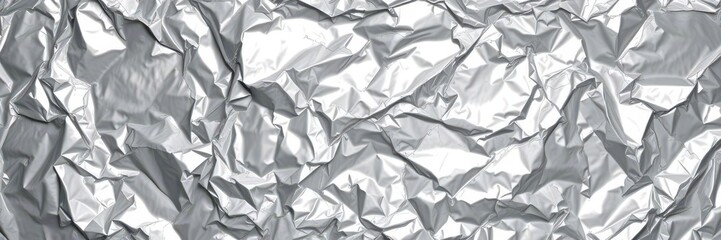 Obraz premium Shiny silver foil texture with crumpled effect, ideal for luxury and modern designs, luxury