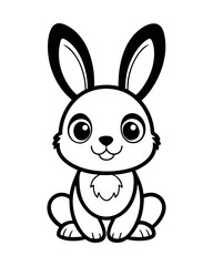 bunny coloring page vector design on a white background