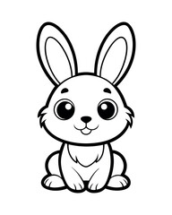 bunny coloring page vector design on a white background