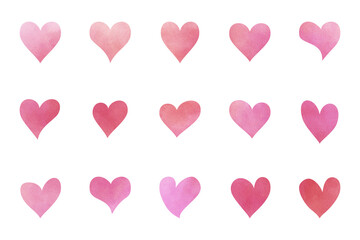 Watercolor hand drawn red heart isolated on white background