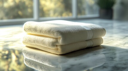 White towels on counter