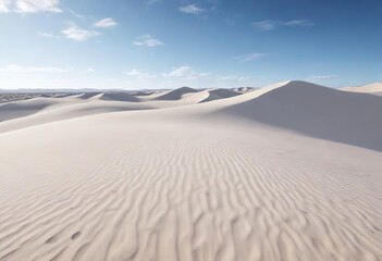 Vast expanse of white sand dunes contrasting against clear blue sky, desert, summer, wallpaper