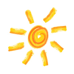 Hand drawn Sun vector illustration isolated on white background for holiday or summer design