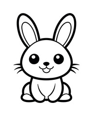 rabbit coloring page vector design for kids