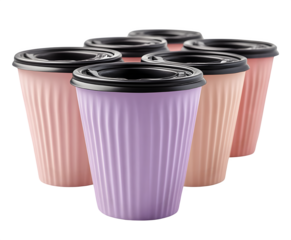 Paper coffee cup pastel colors Icon Isolated on White Background