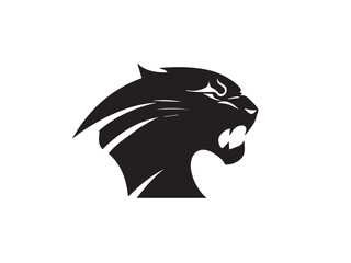 Black panther silhouette isolated on white background. Panther silhouette vector. Black silhouette of panther. Vector illustration.