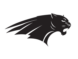 Black panther silhouette isolated on white background. Panther silhouette vector. Black silhouette of panther. Vector illustration. © Shabeer