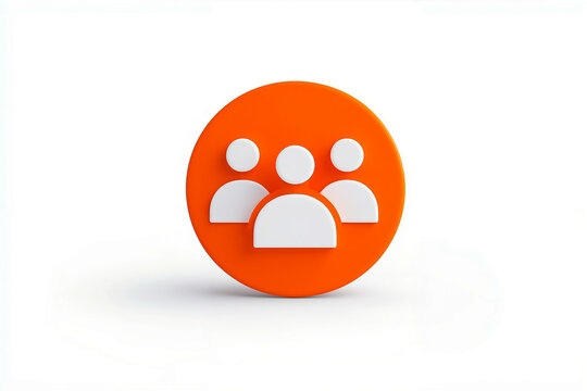 An orange circle with a group of people on it