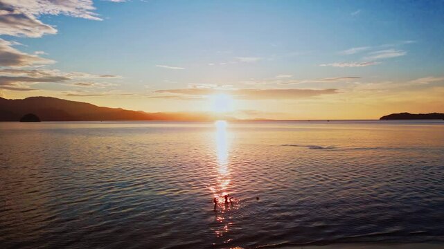 sunset over the sea papua, indonsia