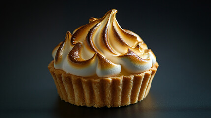 A sweet and tangy lemon meringue pie with a buttery crust and golden meringue topping.