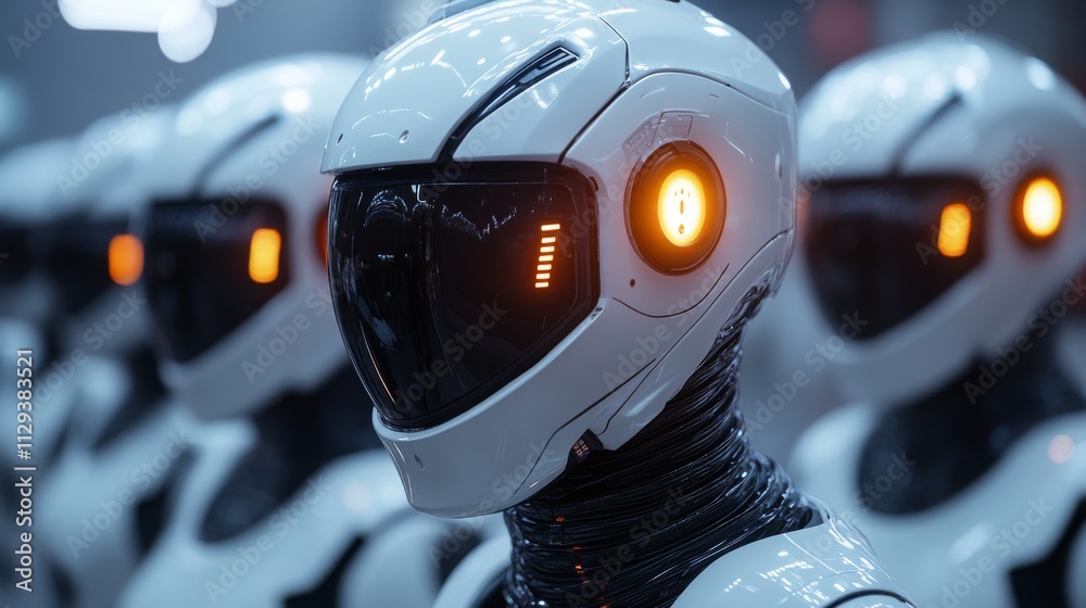 Poster ai bots revolutionizing communication automation in a futuristic setting