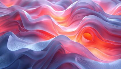 Obraz premium A colorful, abstract image of a wave with a red and orange swirl in the middle
