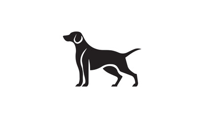 Dog silhouette. Vector illustration of dog silhouette. Vector black silhouette of a dog isolated on a white background.