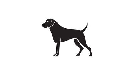 Dog silhouette. Vector illustration of dog silhouette. Vector black silhouette of a dog isolated on a white background.