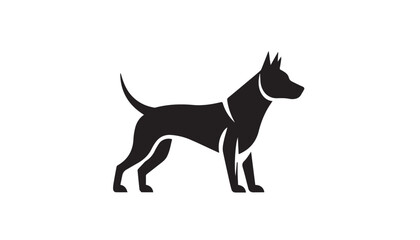 Dog silhouette. Vector illustration of dog silhouette. Vector black silhouette of a dog isolated on a white background.