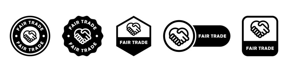 Fair Trade - vector signs for product labeling.