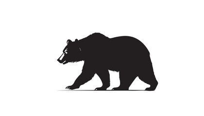 Bear silhouette vector illustration on white background. Vector illustration. 