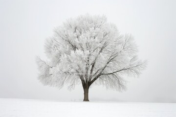 Fototapeta premium Majestic Frosted Tree Silhouette