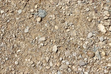 A close view of the pebbles and sand ground surface.