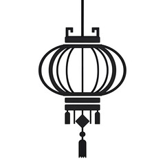 Simple and minimalist lantern for Chinese New Year celebration, in black and white.