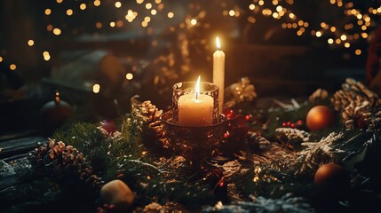 Yule Traditions and Rituals Background Concept