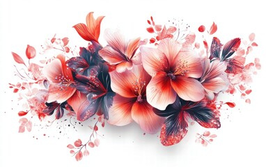 Obraz premium A luxurious bouquet for valentines day on bright white background