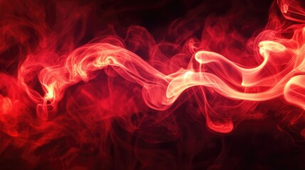 Obraz premium vibrant red smoke flowing gracefully against a dark background creating a dramatic and captivating visual effect