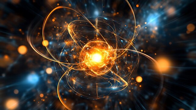 AI exploring the principles of quantum mechanics in a virtual environment