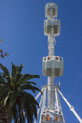 large Ferris wheel, view from below
