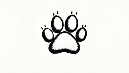 Illustration of a bear paw print on a plain background
