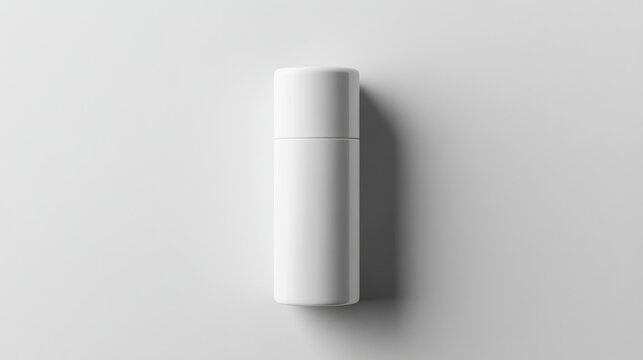 Minimalist roll-on deodorant bottle on a clean white backdrop showcasing product design and packaging for personal care advertising.
