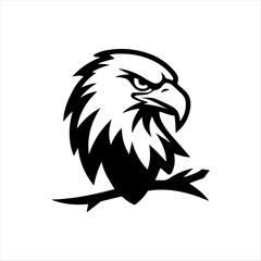 Bold Eagle Head Silhouette vector design