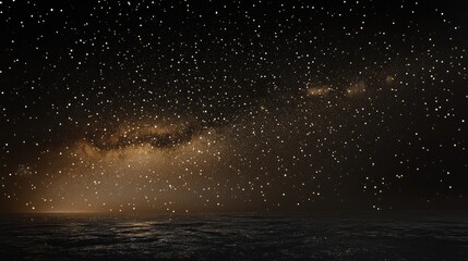 Milky Way and stars illuminating Otter Lake at night in Michigan's Upper Peninsula serene landscape