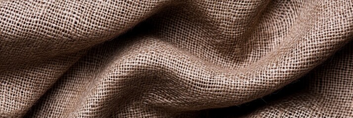 自然な質感のジュート生地が柔らかく波打ち、光を優しく受ける様子