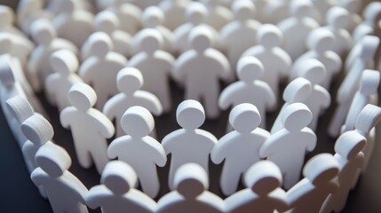 Obraz premium Effective Social Customer Relationship Management Concept with Miniature People Figures Representing Community and Engagement in Business Interaction