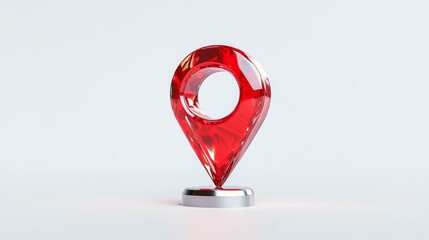 Red location pin symbolizing navigation and digital mapping in a modern design