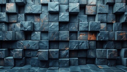 A wall made of large, square blocks of stone