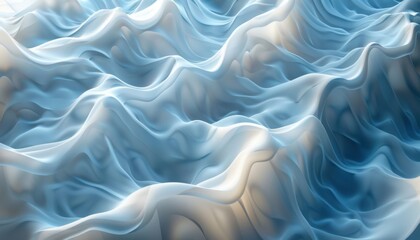 Obraz premium The image is a computer generated wave of white fabric