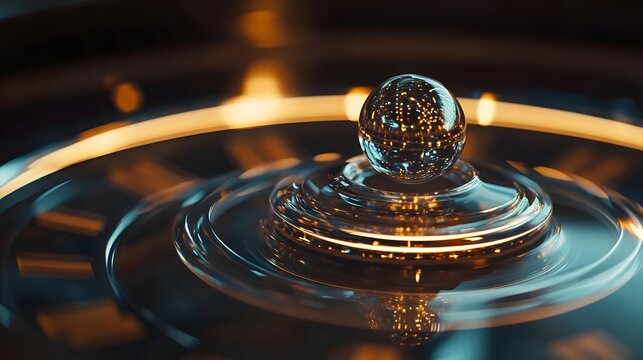 A close-up of a roulette ball bouncing across the numbers captured mid-motion.