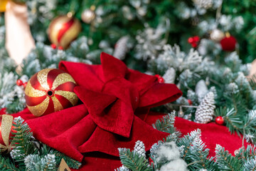 close up view of christmas decoration for new year.