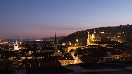 prague city centre in night