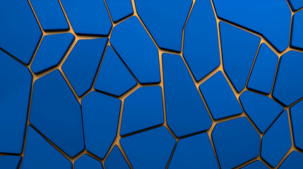 Textured blue surface with golden cracks, creating a striking contrast and modern aesthetic.